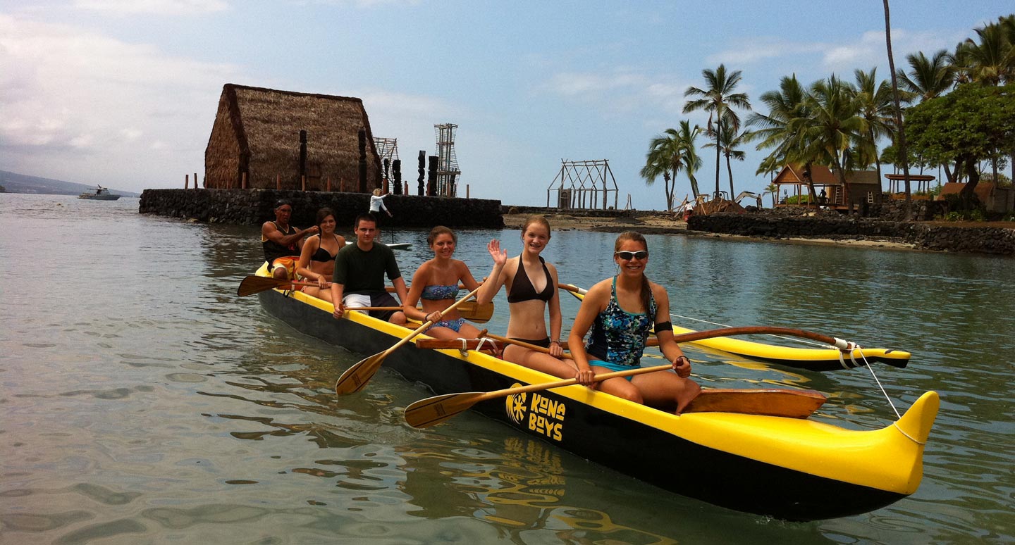 Kona Outrigger Canoe Rides (Wa'a) in Downtown Kona Boys